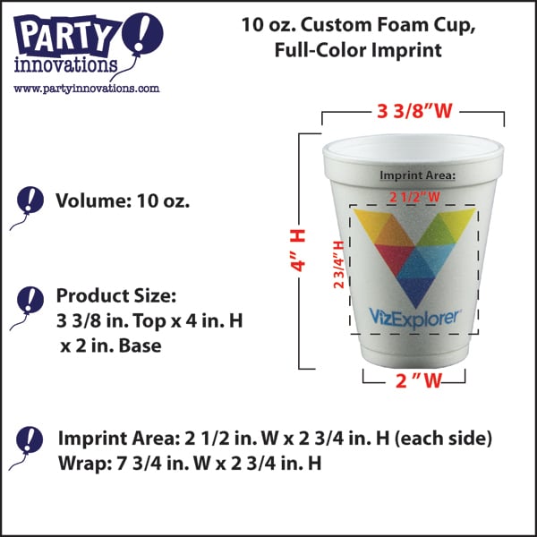 Custom 10 Oz. Foam Cups