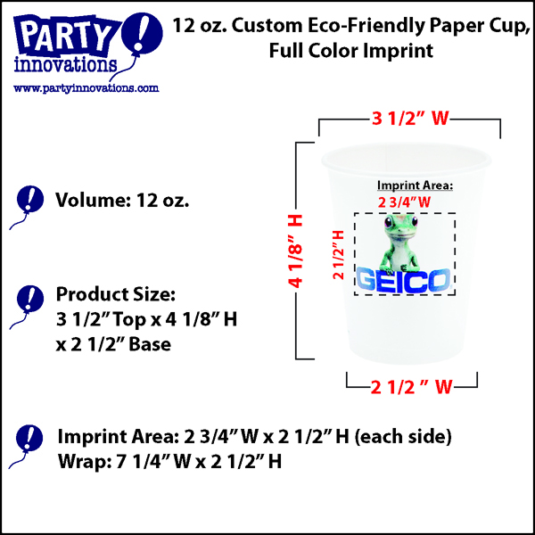 12oz Eco-Friendly Paper Cups