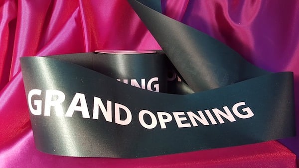 Grand Opening Ribbon 4 inch Wide 25 Yards Long Roll (Raspberry Sorbet)
