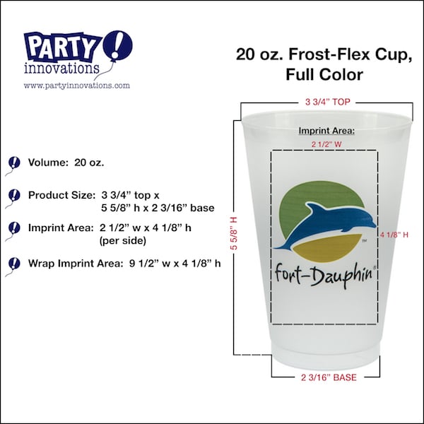 Custom 20 oz Frost Flex® Plastic Cups