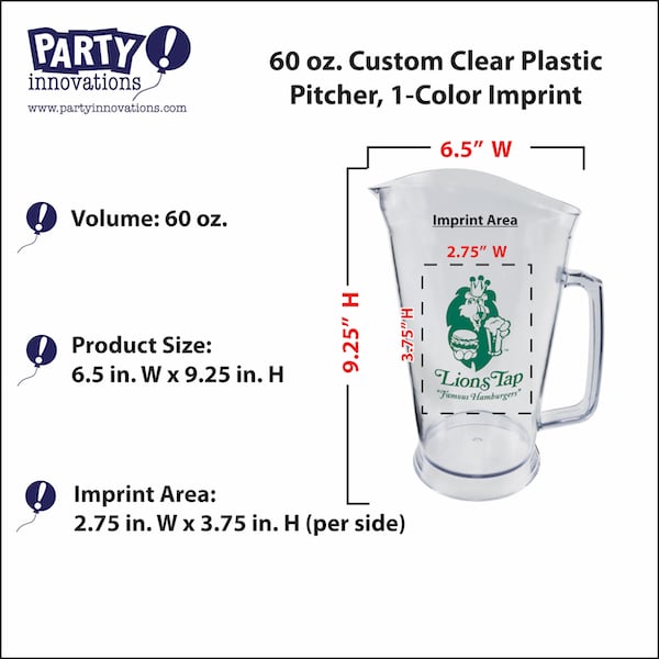 Choice 48 oz. Clear SAN Plastic Beverage Pitcher